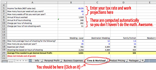 Pricing Guide Tax and Work projections
