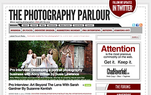 The photography parlour website screenshot