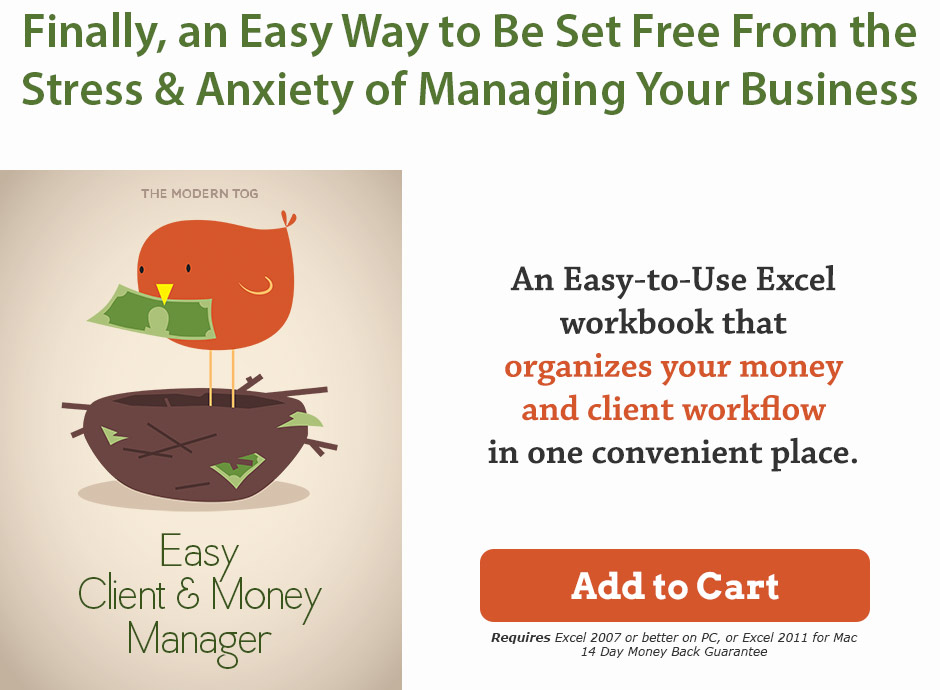 click to buy the easy client & money manager photography accounting software now