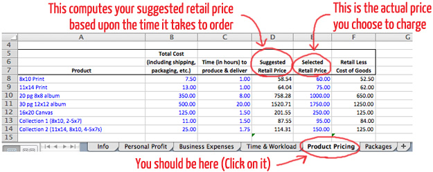 Photographer's Pricing Guide Screenshot