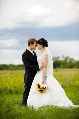 Wedding Couple in a Field