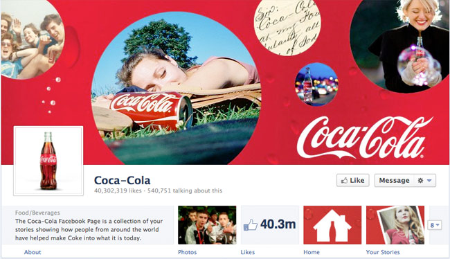 coca cola facebook page