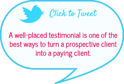 use testimonials to get business