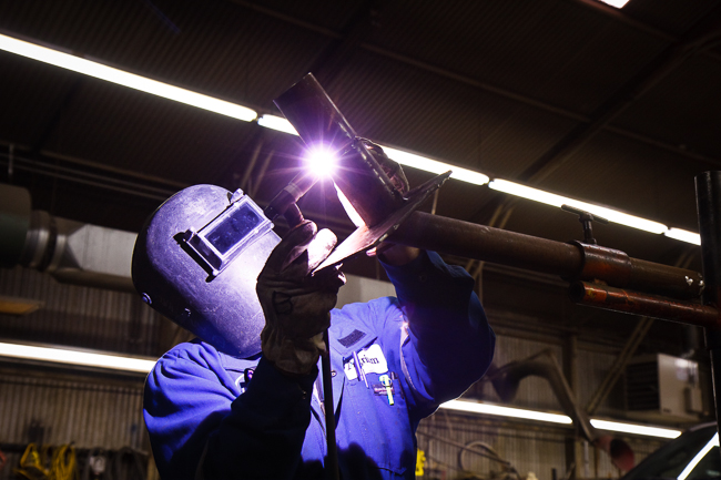 Welder in an Industrial Facility