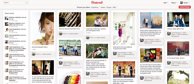Pinterest Home Page